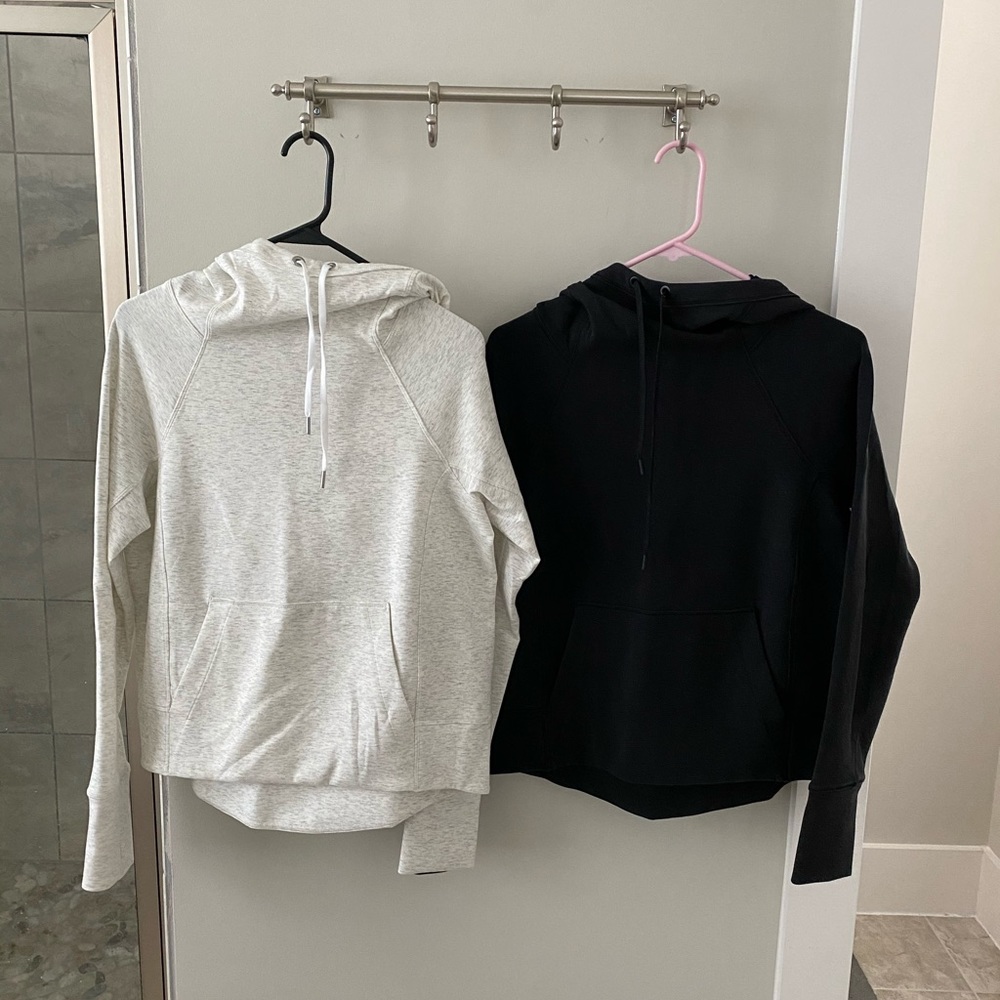 Athleta Stadium Hoodie Fog Gray and Black